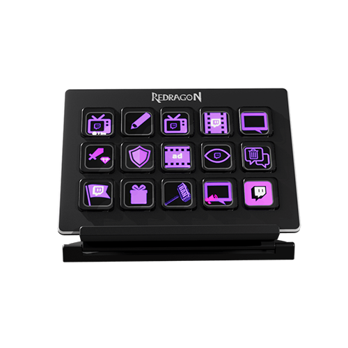 Accesorios REDRAGON STREAMCRAFT MULTI ANGLE 15 MACRO KEYS BLACK (SS-550) (6950376722331)